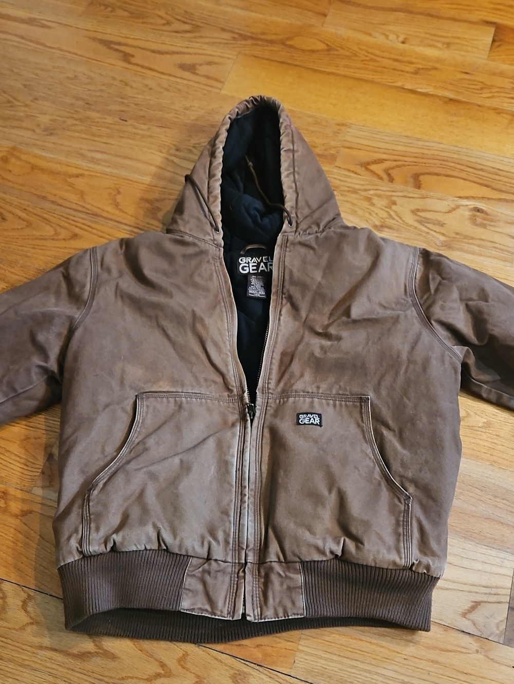 Gravel Gear Brown Hooded Work Jacket